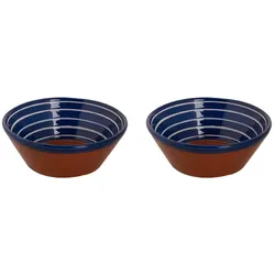 Colori Del Sud Schale Mezquita 18 cm 80 cl Blau Weiß Braun Steingut 2 Stück