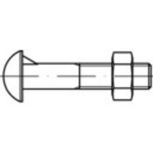 TOOLCRAFT 111757 Halbrundschrauben mit Nase M8 25mm Außensechskant DIN 607 Stahl 200St.