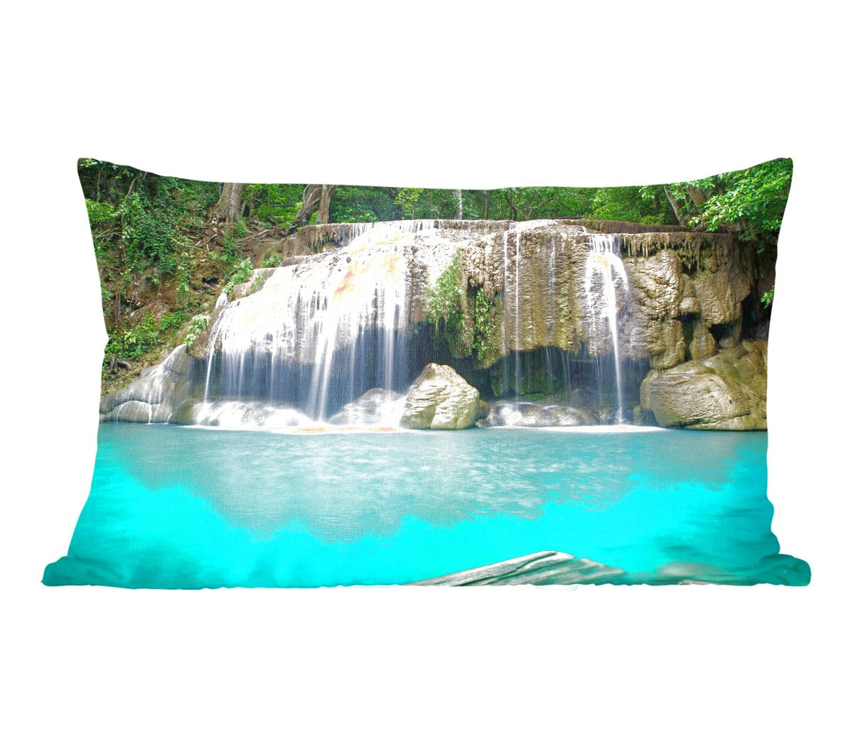 PillowMonkey Sierenkussen met Water en Waterval Motief - 60 x 40 cm