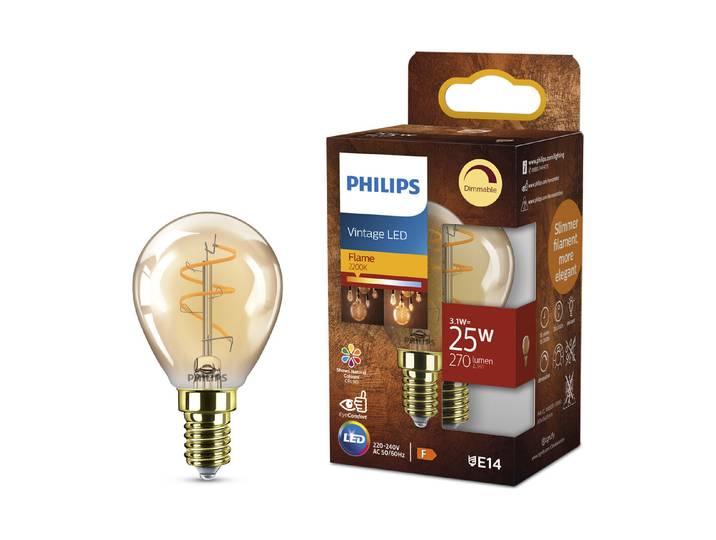 Philips LEDclassic Lampe Gold ersetzt 25W, E14, warmweiss (2200 Kelvin), Dekolampe, dimmbar