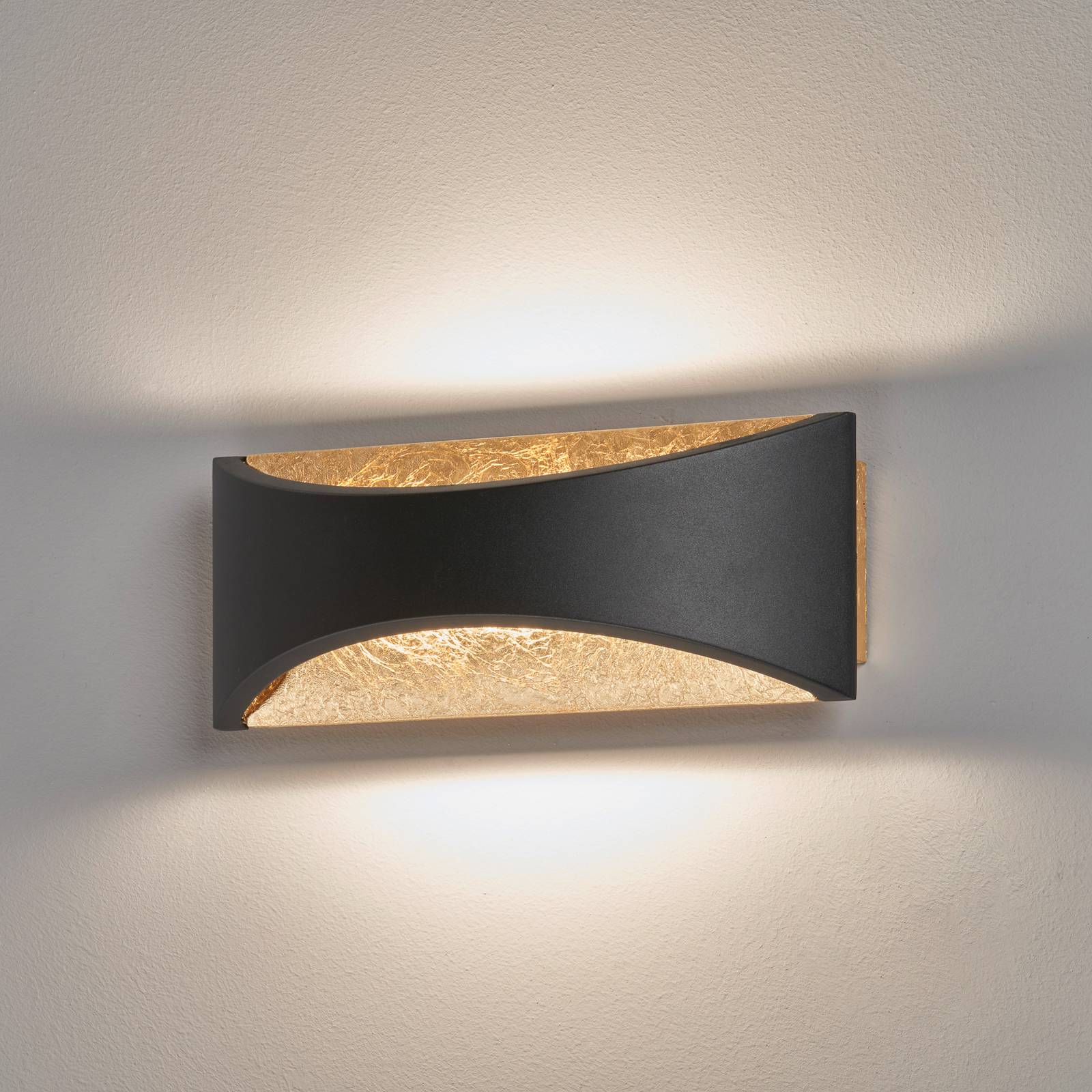 FISCHER & HONSEL Wandleuchte Rio, schwarz, für Wohn- / Esszimmer, Metall, Modern