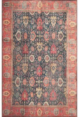 Domani Grove Machine Washable Vintage In Red Traditions Area Rug