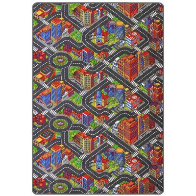 Kinderteppich "Spielteppich BIG CITY, Made in Belgium", bunt, B:200cm H:5mm L:300cm, Polyamid, PRIMAFLOR-IDEEN IN TEXTIL, Teppiche, Kinderteppich, Straßen-Teppich, Straßenbreite ca. 9 cm, Kinderzimmer