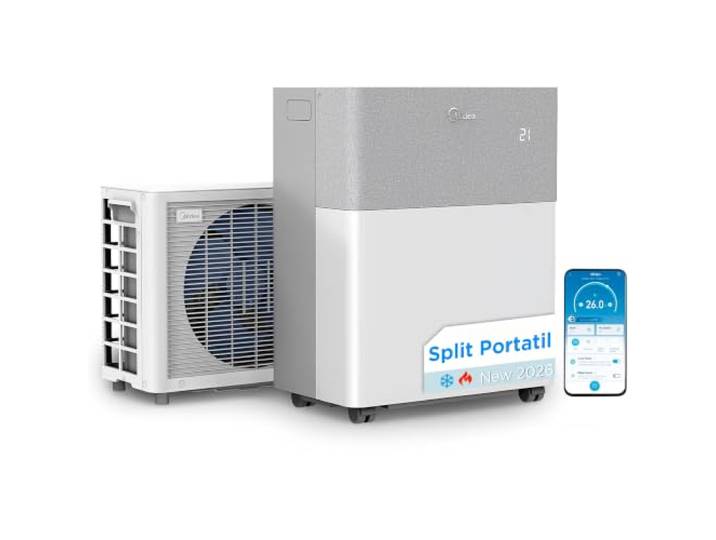 MIDEA Climatiseur PortaSplit Mobile Silencieux 4-in-1 12000 BTU Chauffage et Climatisation Portable Prêt à Poser 3\,5kW- Clim Mobile avec rafraîchisseur\, déshumidificateur\, chauffage\,ventilateur
