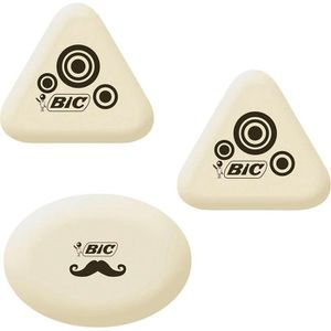 BIC Radiergummi Mini Fun 927870, PVC-FREE, für Blei- und Buntstifte, Kautschuk, 3 Stück