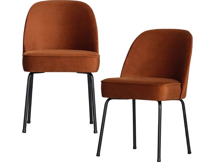 WOOOD Vogue Eetkamerstoelen - Fluweel - Roest - Set van 2