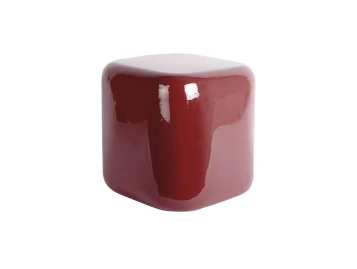 Leitmotiv Hocker Cadiz - Bordeauxrot - 40x40x40cm Quadrat - skandinavisch - Metall - Küchenhocker - Barstühle - Hocker für Esszimmer - Küche - Theke - Bar