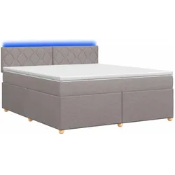 vidaXL, Boxspringbett, Boxspringbett mit Matratze Taupe 180 x 200 cm Stoff (180 x 200 cm)