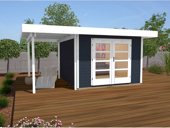 weka Komfort Designhaus 126 Plus A Gr.1 anthrazit, Farbe:anthrazit, Dachform:Flachdach