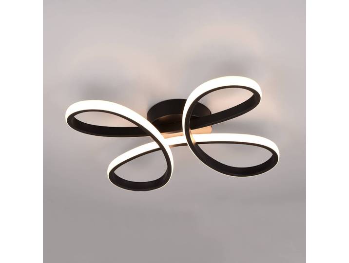 Trio Lighting LED Deckenleuchte Fly, dimmbar, schwarz, für Wohn- / Esszimmer, Metall, Modern