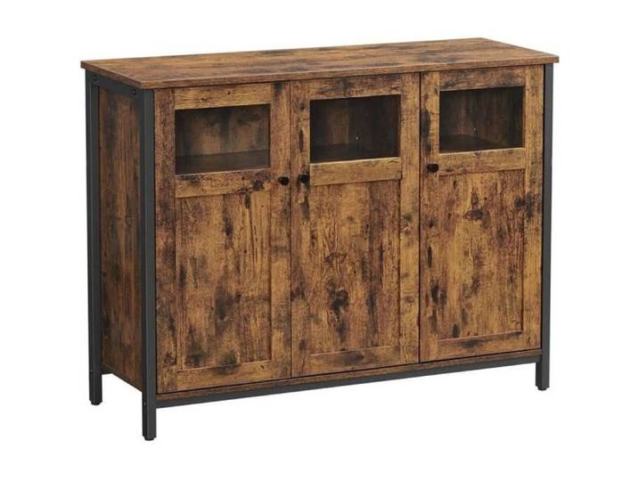 Buffet haut - Helloshop26 - Meuble de rangement avec placard 3 portes - Style industriel