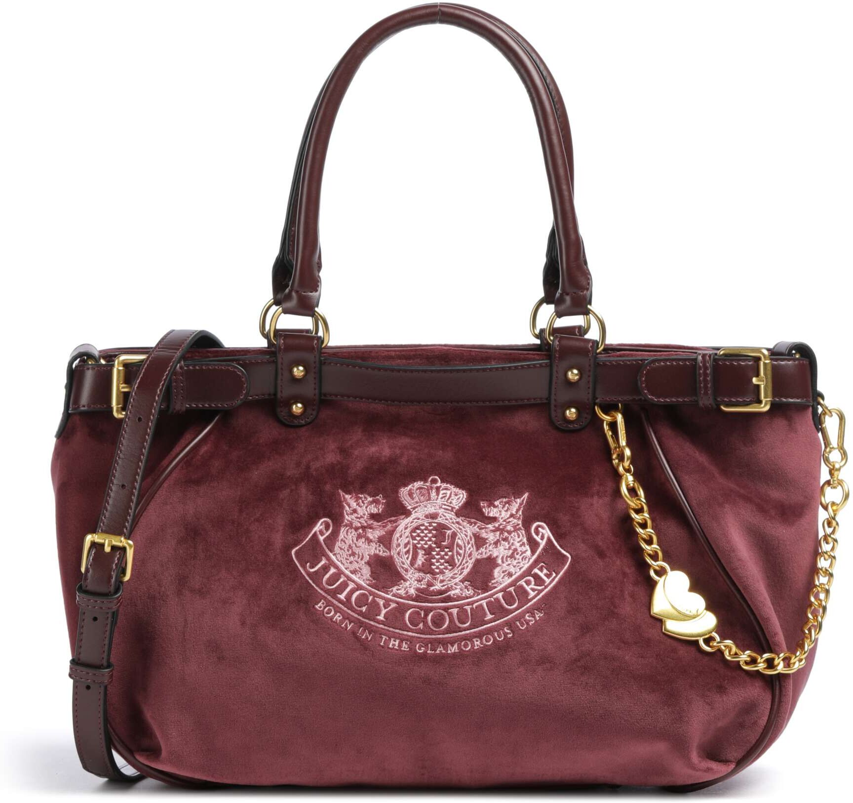 Juicy Couture Twig Narrative Velvet L Shopper, rot