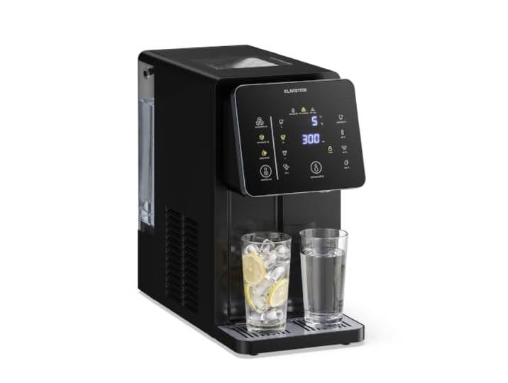 Machine à glaçons et distributeur d'eau Klarstein NeoChill – 3\,5 L\, 12 kg de glaçons/24 h\, eau chaude et froide\, glaçons en forme d'ogive\, écran tactile\, sécurité enfants