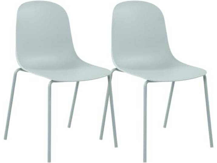 CLP 2er Set Stapelstuhl Hardin, mit ergonomischer Kunststoffschale und stabilem Metallgestell, geeignet für Esszimmer, Konferenzraum und Küche, Farbe: türkis