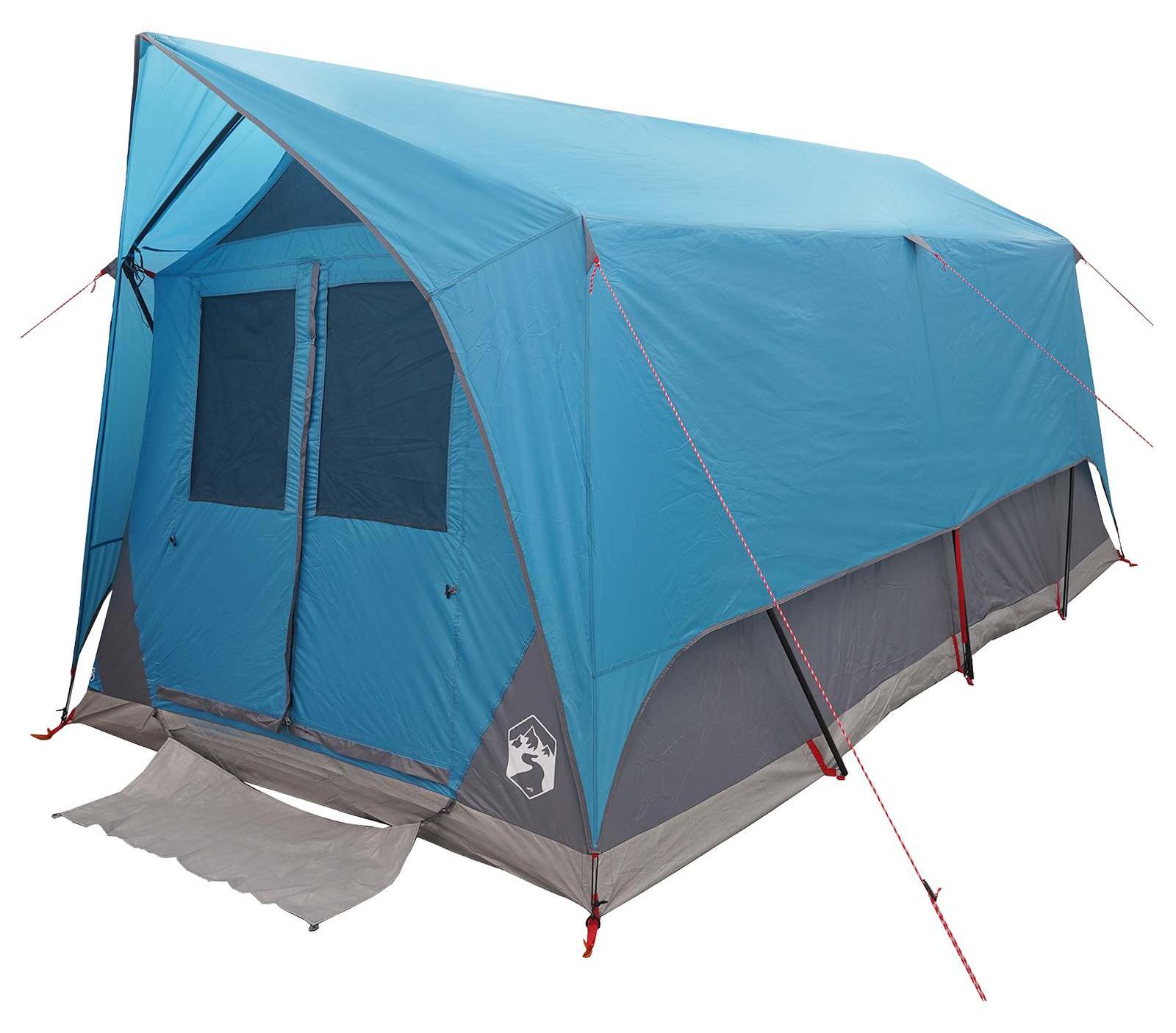 Tunnelzelt mit Dach Blau 8-Personen Polyester und Stahl