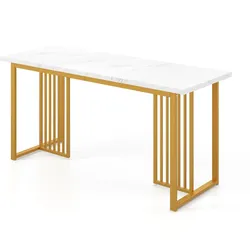 Helloshop26 - Moderner Esstisch 160 x 60 cm für 6-8 Personen mit T-förmigen Beinen verstärkter Stabilität zeitgenössischem Design in 20_0017089