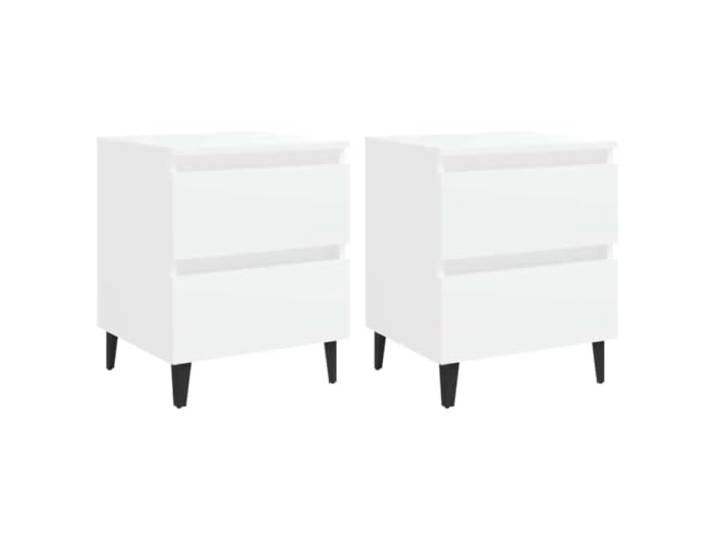 Heofavd Nachttische 2er Set Weiß 40x35x50 cm Holzwerkstoff