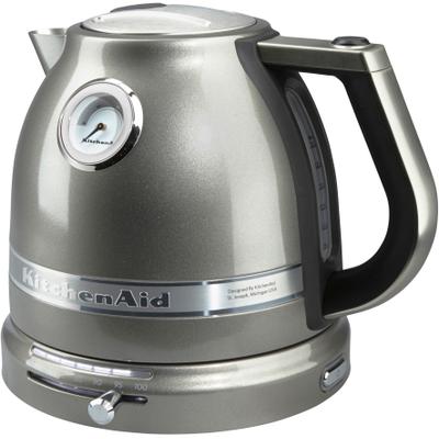 KITCHENAID Wasserkocher "5KEK1522EMS MEDALLION-SILBER", silber (medallion, silber), B:26,3cm H:21,8cm T:21cm, Wasserkocher