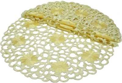 Manor Luxe Polyester Floral Round Doily Set of 4
