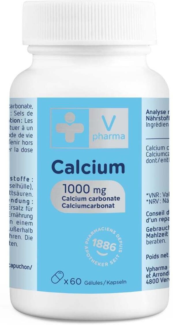 VPharma Calcium Carbonate 1000 Mg 60 Gélules
