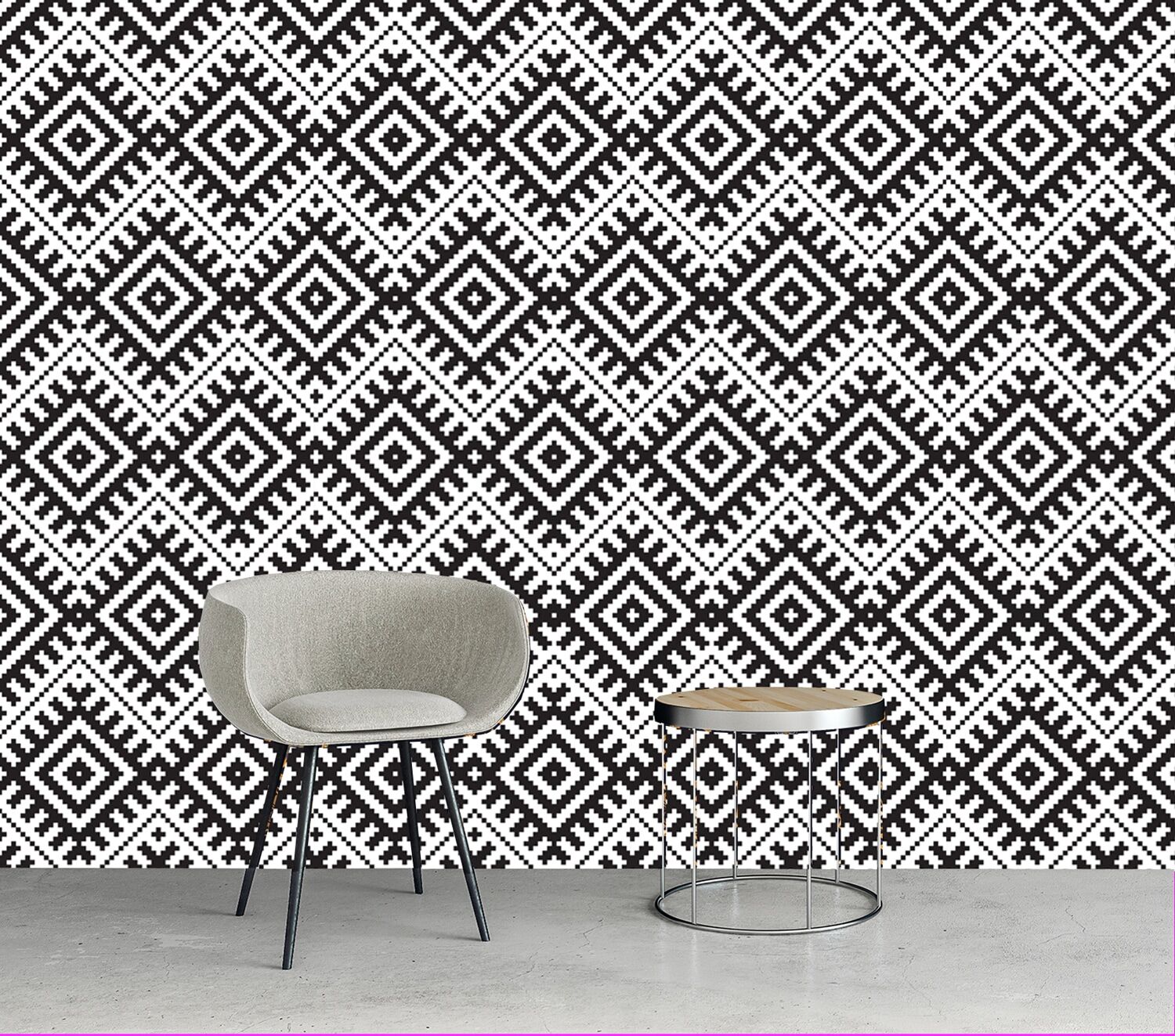 Vinyltapete QUEENCE "Rades", schwarz, B:0,9m L:2,5m, Vinyl, Tapeten, Vinyltapete, 90x250cm, selbstklebend, kinderleichte Anbringung,, Sticker