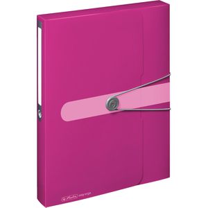Herlitz Heftbox easy orga to go, 11216397, aus Kunststoff, A4, 4 cm Füllhöhe, beere, Verschluss seitlich mit Gummizug