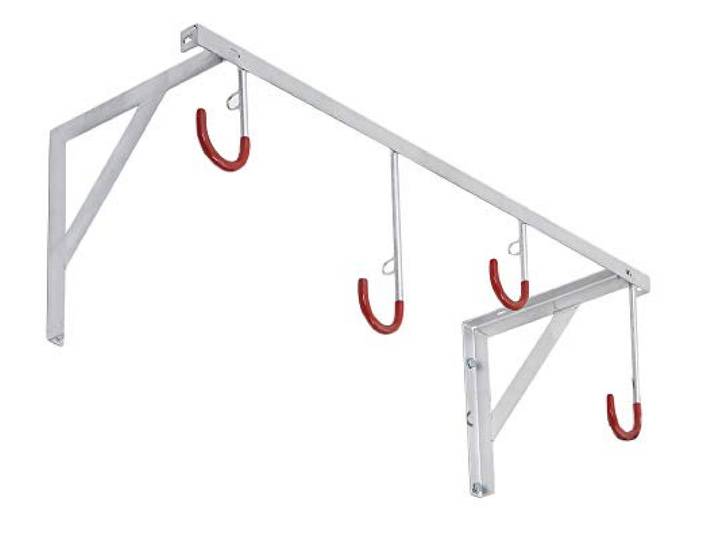 Fahrradständer Hängeparker Wandmontage 4 Plätze 3874 Fahrrad-Hängeparksystem 3874, zur Wandmontage Fahrradständer für 4 Fahrräder Reihen-Hängeparker Stahl verzinkt & kunststoffummantelte Aufhänge-Haken Fahrradparker Aufhänger Hänger Dreifke®