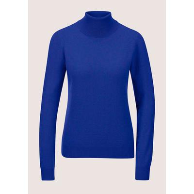 Longpullover MADELEINE "Kaschmirpullover Zeitloser Strickpullover mit geripptem Rollkragen", Damen, Gr. 48, blau (royalblau), Obermaterial: 100% Kaschmir WS., Modern, Rollkragen, Pullover Longpullover, Kaschmirpullover mit Rollkragen, Langarm