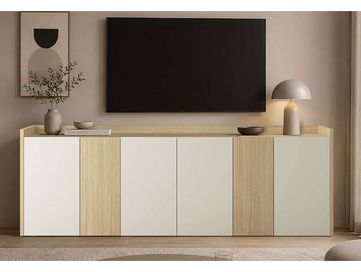 Sideboard GOODPRODUCT Sideboard ALTEA, Kommode, Schrank, Kredenz , eiche chopin, kaschmir matt, B:220cm H:75cm T:40cm, Sideboards, Sideboard, Mit 6 Drehtüren, 6 Innenfächer, B.220 cm