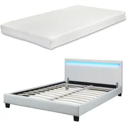 POLSTERBETT Paris mit Matratze und LED-Beleuchtung