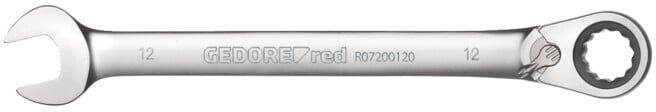 Gedore red Clé à molette à cliquet réversible, 8 mm, coudée, plate, 12 pans, clé à molette, R07200080 (3300851)
