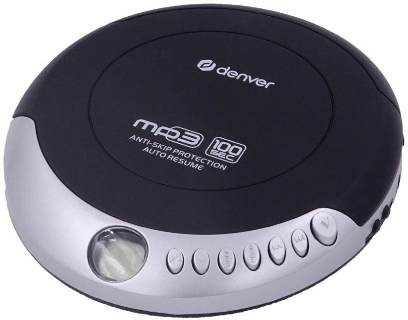 Denver DMP-391 Bærbar CD / MP3 Afspiller m. Genoptagelsesfunktion & Høretelefoner - Sort
