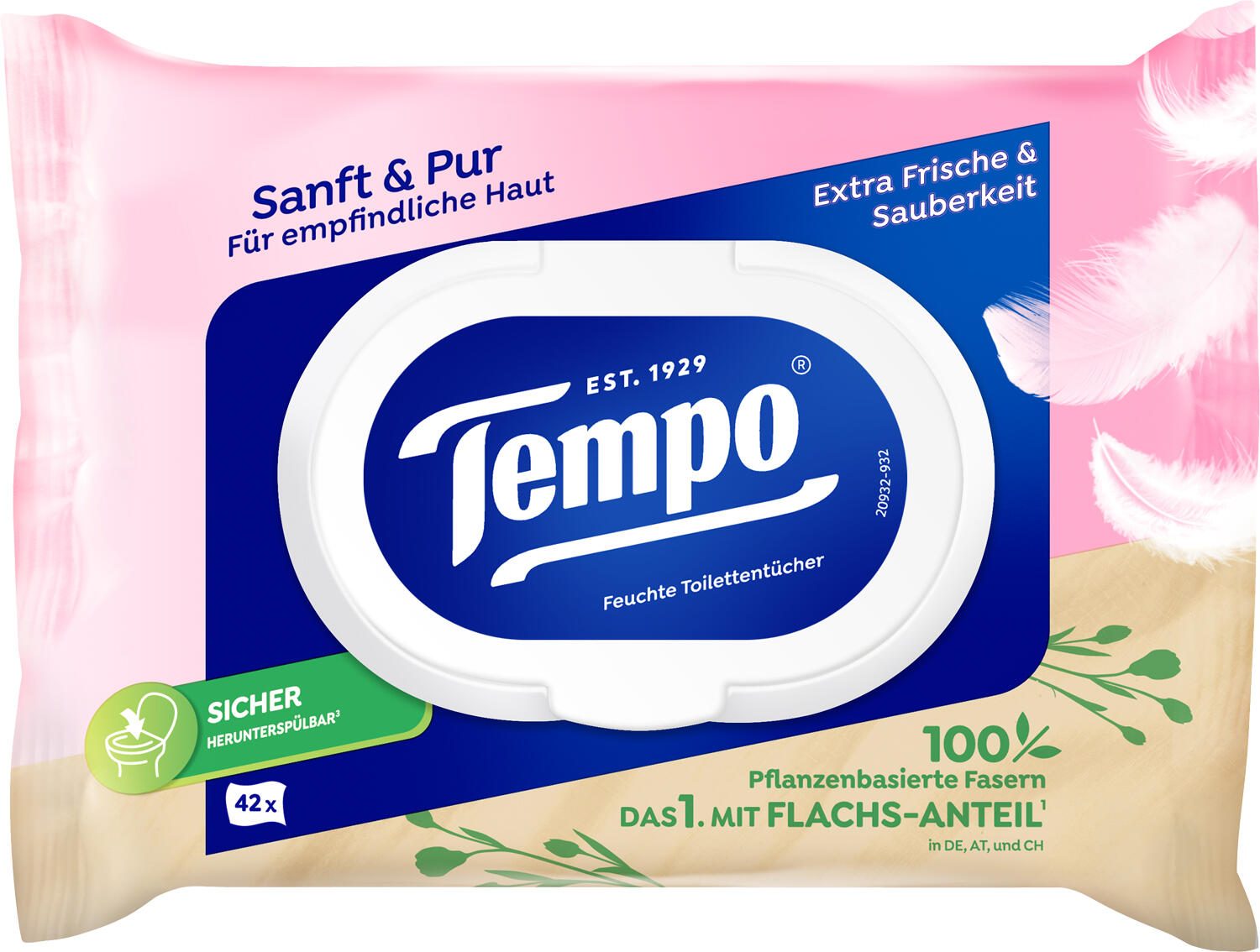 Tempo Feuchtes Toilettenpapier frisch 1-lagig 836196