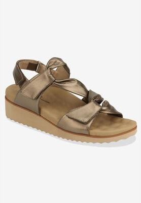 Women's Hillary Sling Back Sandal by Ros Hommerson in Bronze Metallic Leather (Size 11 M)