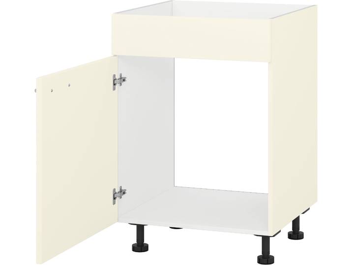 Spülenschrank, Holzwerkstoff, Magnolia/Nussbaum Tabak, 60×75×56 cm, Türanschlag Rechts, Modern, Kochstation