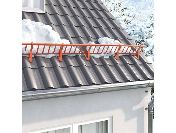 vidaXL Schneewächter Unterstützung 2 stk. Rot 29,5 x 3 x 34,5 cm Stahl