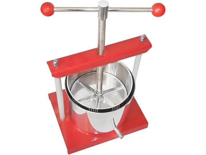 forplubossmmp Tinkturpresse Und Obstpresse Aus Edelstahl, 6 L (1,6 Gallonen), Manueller Entsafter Mit Fässern Für Die Zubereitung Von Apfelwein, Wein Und Tinkturen Zu Hause Tinkturpresse