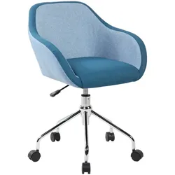 Dmora Bürostuhl Mandurah, Arbeitsbürostuhl, Ergonomischer Bürostuhl, 56x58h77/84 cm, Blau
