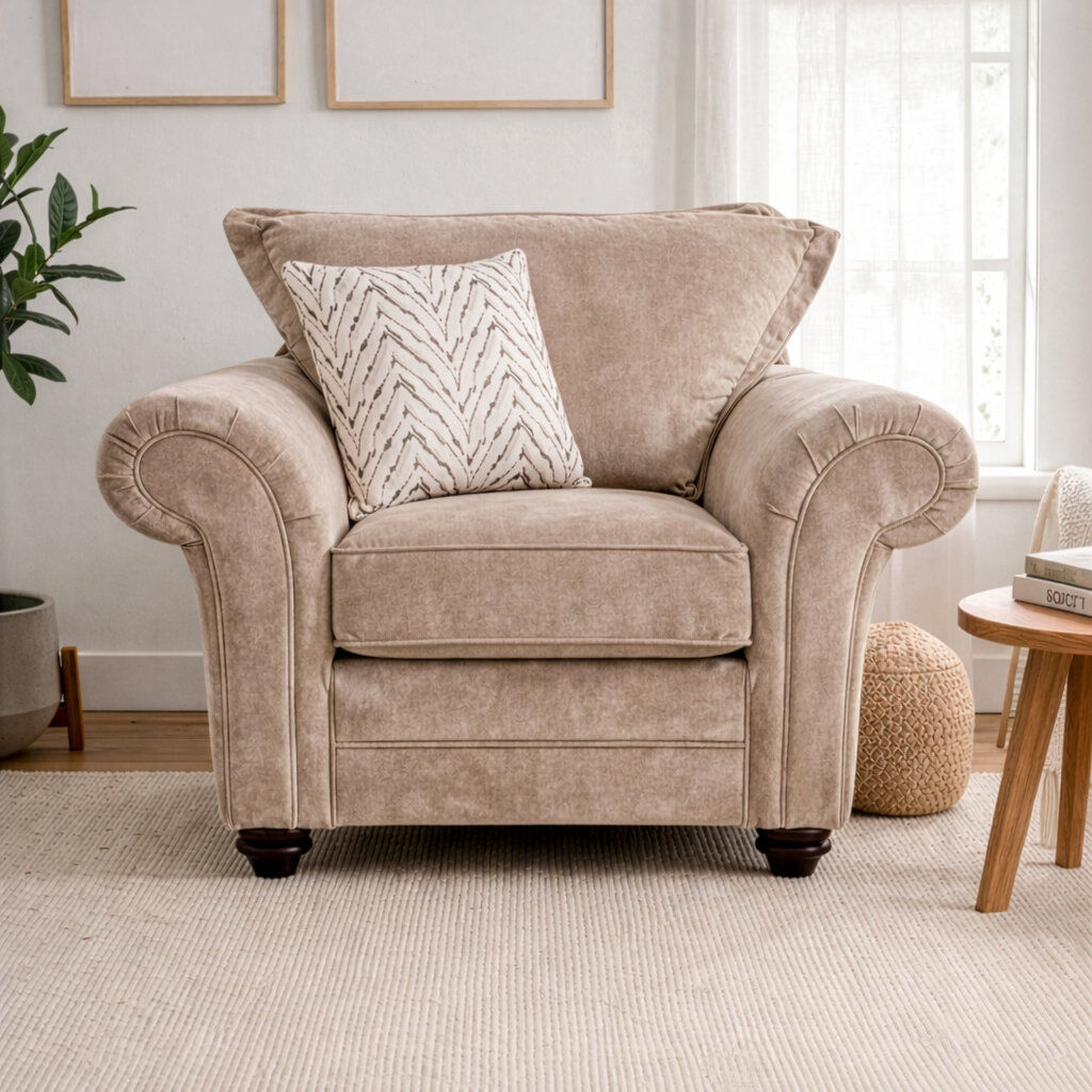 Latitude Run Dalton Textured Weave Armchair Mink 94cm H X 106cm W X 94cm D