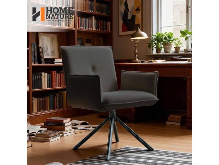 Chaise Bureau Pivotante - Chaise Bureau Pivotante - Velours côtelé gris - Pivot 360° - Structure métal robuste