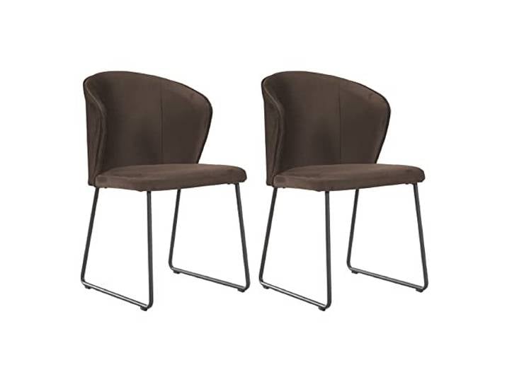 Soof&Tess – 2er-Set – Esszimmerstuhl Amalfi – Brown – Samt – Industriell – Mit Armlehne – Leicht zu reinigende Stoffe – Hohe Qualität
