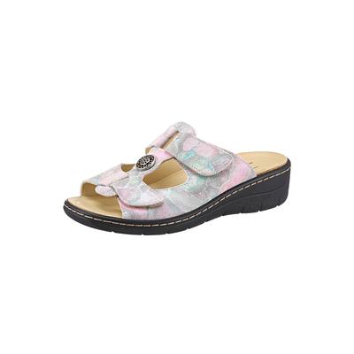 Pantolette BELVIDA, Damen, Gr. 40, rosa (rosé, bedruckt), Glattleder, Schuhe Pantolette