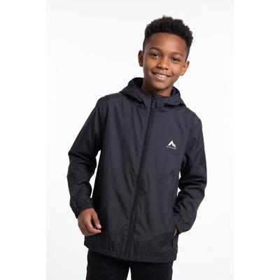 Regenjacke MCKINLEY "KI.-REGENJACKE KEREOL III J", Jungen, Gr. 110, schwarz (schwarz night), Obermaterial: 100% Polyamid, Jacken Regenjacke, für Kinder, sportlicher Stil, mit AQUAMAX-Technologie, atmungsaktiv