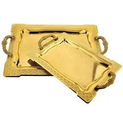 2er-Set Serviertabletts aus hochwertigem 18/10 Edelstahl