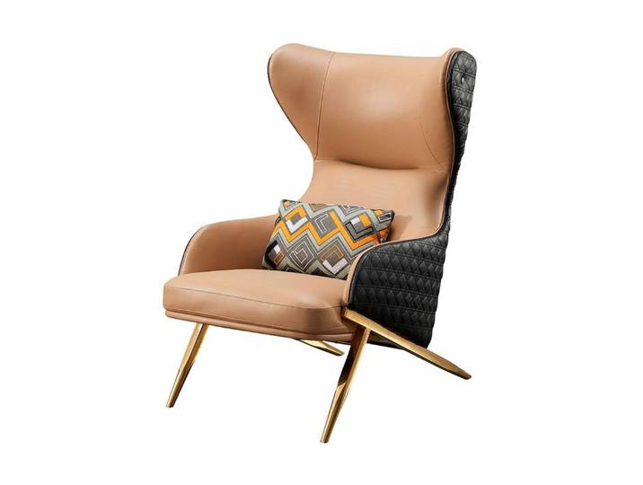 JVmoebel Sessel Beige Relaxsessel aus Leder mit Lounge-Design, Made in Europa
