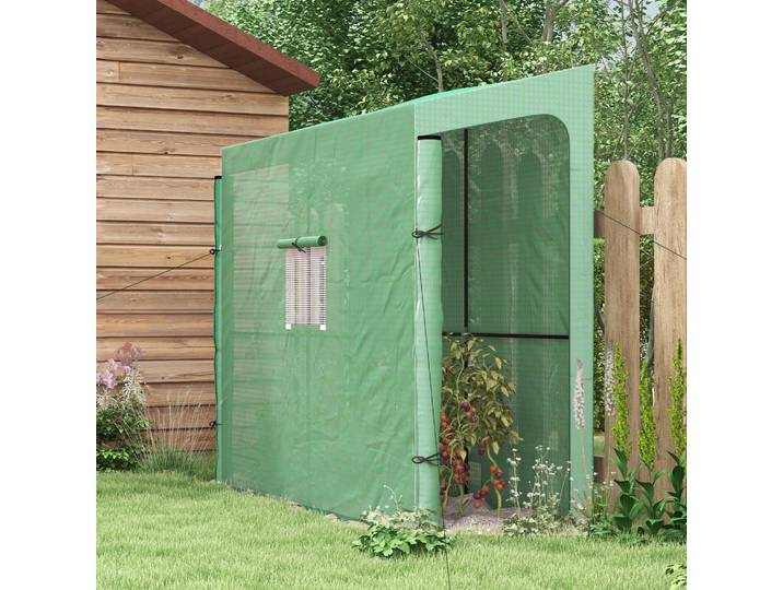 Outsunny Serre Murale 2 Portes PE 200x80x200cm Tomates
