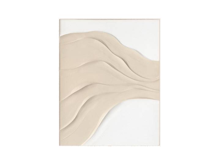 Handgemaltes, gerahmtes Bild „Bright Sandy Waves“ 80 x 100 cm Beige, Weiss Crea Collection