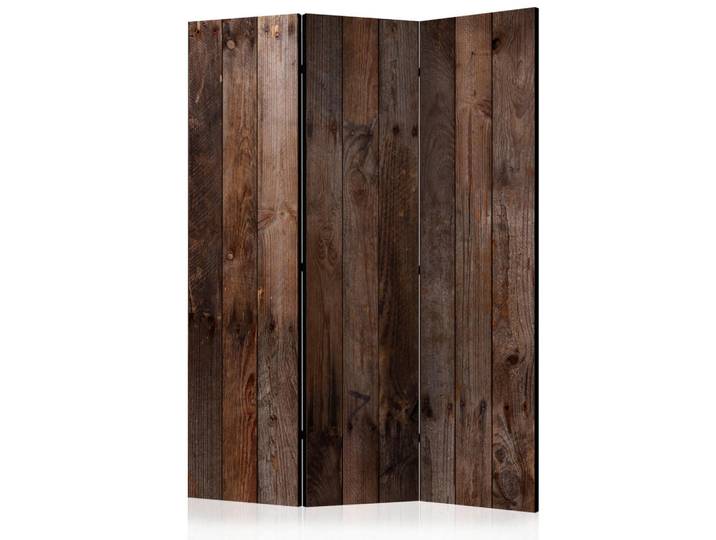 artgeist Paravent akustisch, Braun, Cappuccino, Holz, Kunststoff, Kiefer, massiv, Holzoptik, 135x172x3 cm, Motiv auf Vorder- und Rückseite, Akustikschaumstoff, Wohnzimmer, Raumteiler, Paravents
