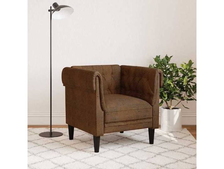Autumn sale élégant Chaise Canapé 1 position - Fauteuil de relaxation Chesterfield marron tissu Home142738