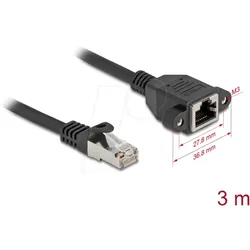 DELOCK 90778 - Netzwerk Verlängerungskabel, S/FTP, Cat.6a, 3 m, schwarz